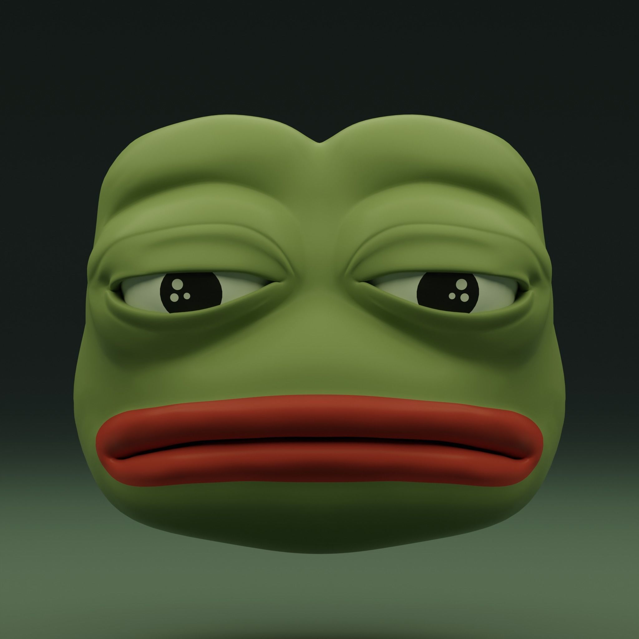 Pepe the Frog Meme Bundle - 5 Ready Expressions Model Low-poly 3D model_12