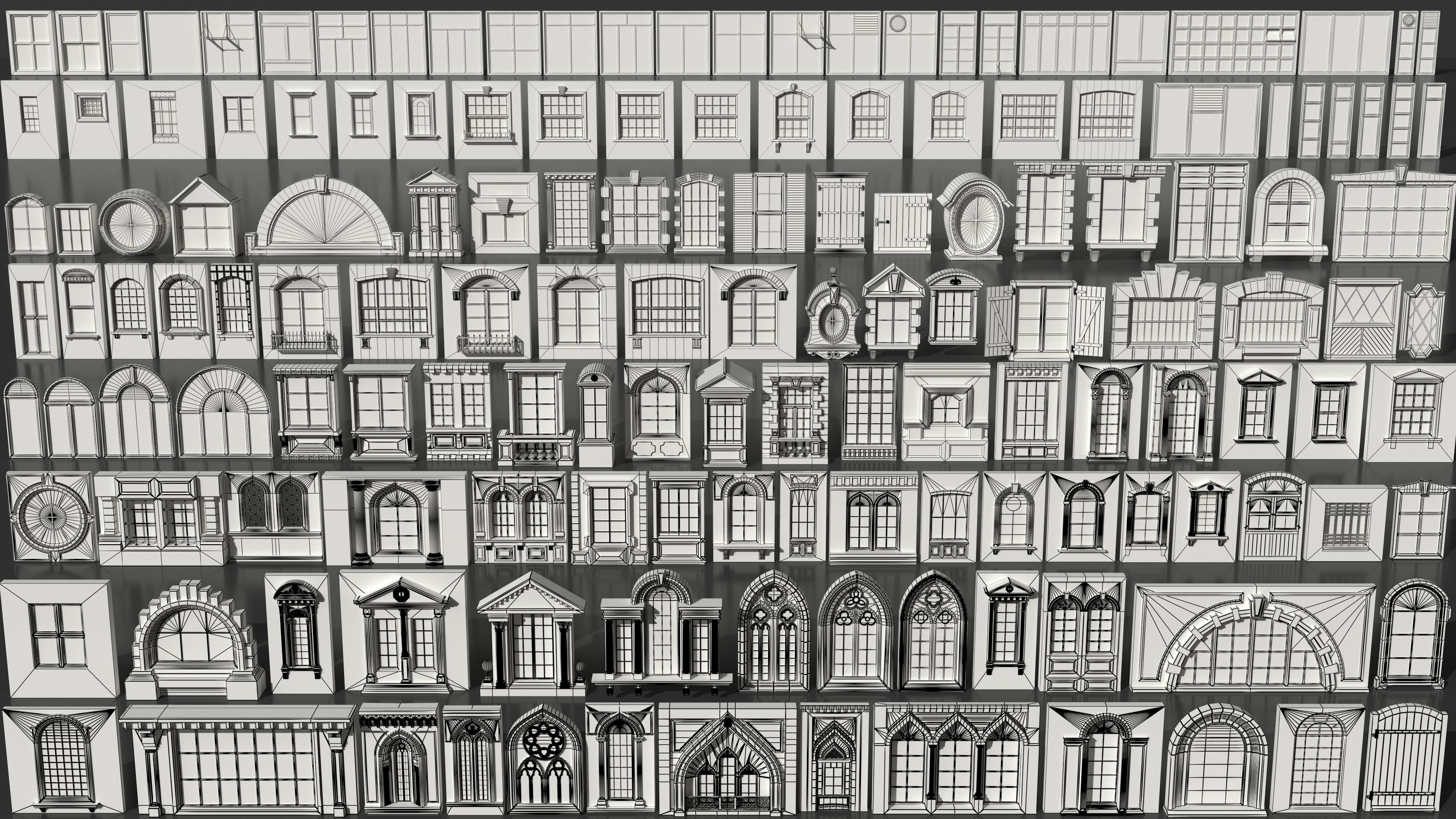 Windows Collection - 150 pieces 3D model_1