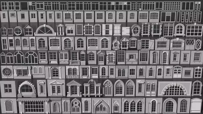 Windows Collection - 150 pieces 3D model
