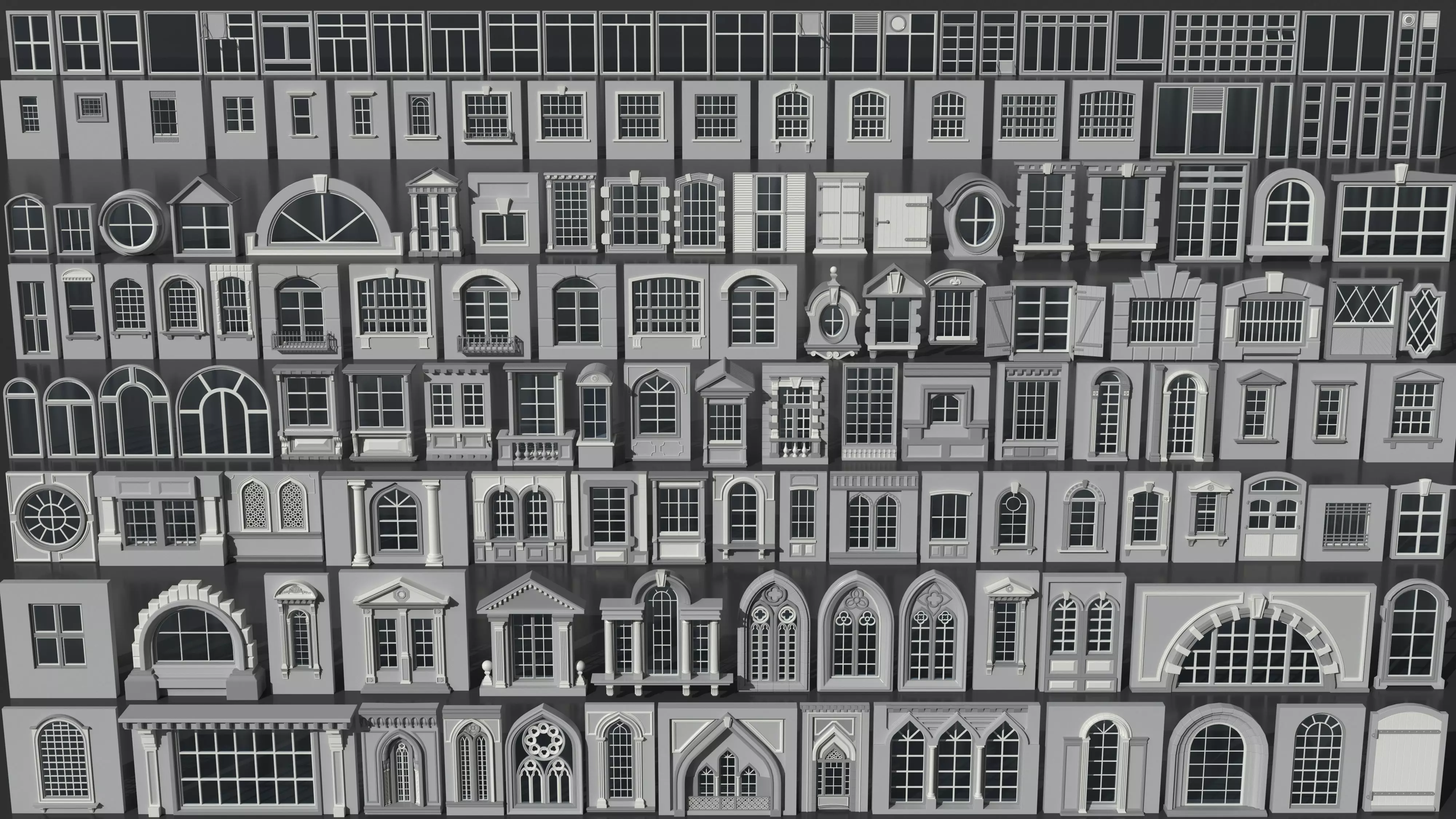 Windows Collection - 150 pieces 3D model_0