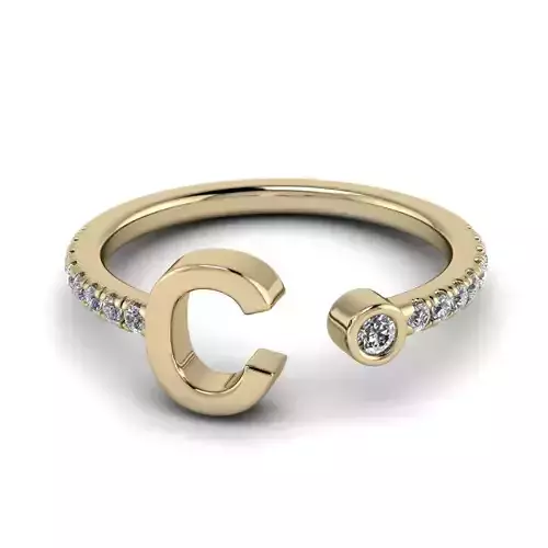 Jewelry Alphabet ring C 3D print model