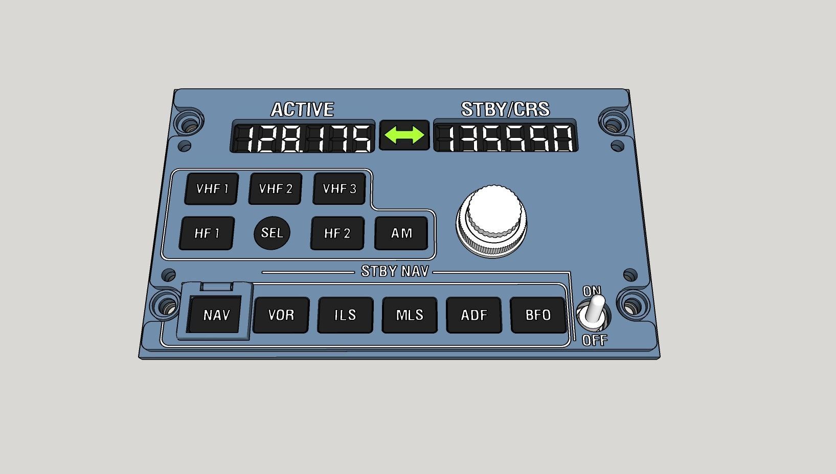 A320 or A330 RMP control panel 3D print model_1