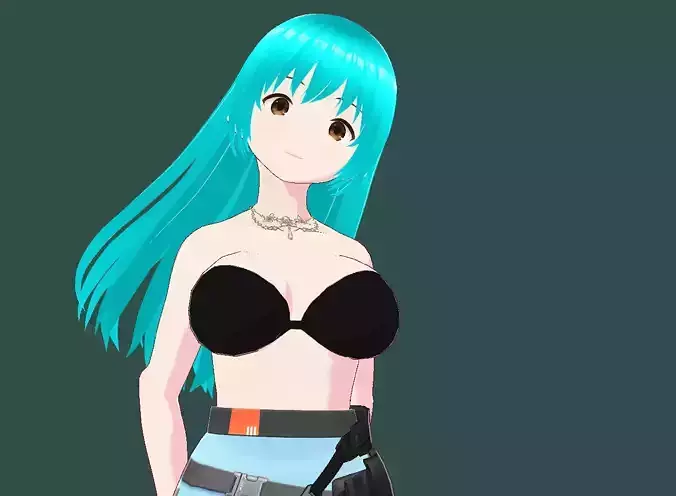 Anime Soldier Vrchat 3d girl Low-poly 3D model