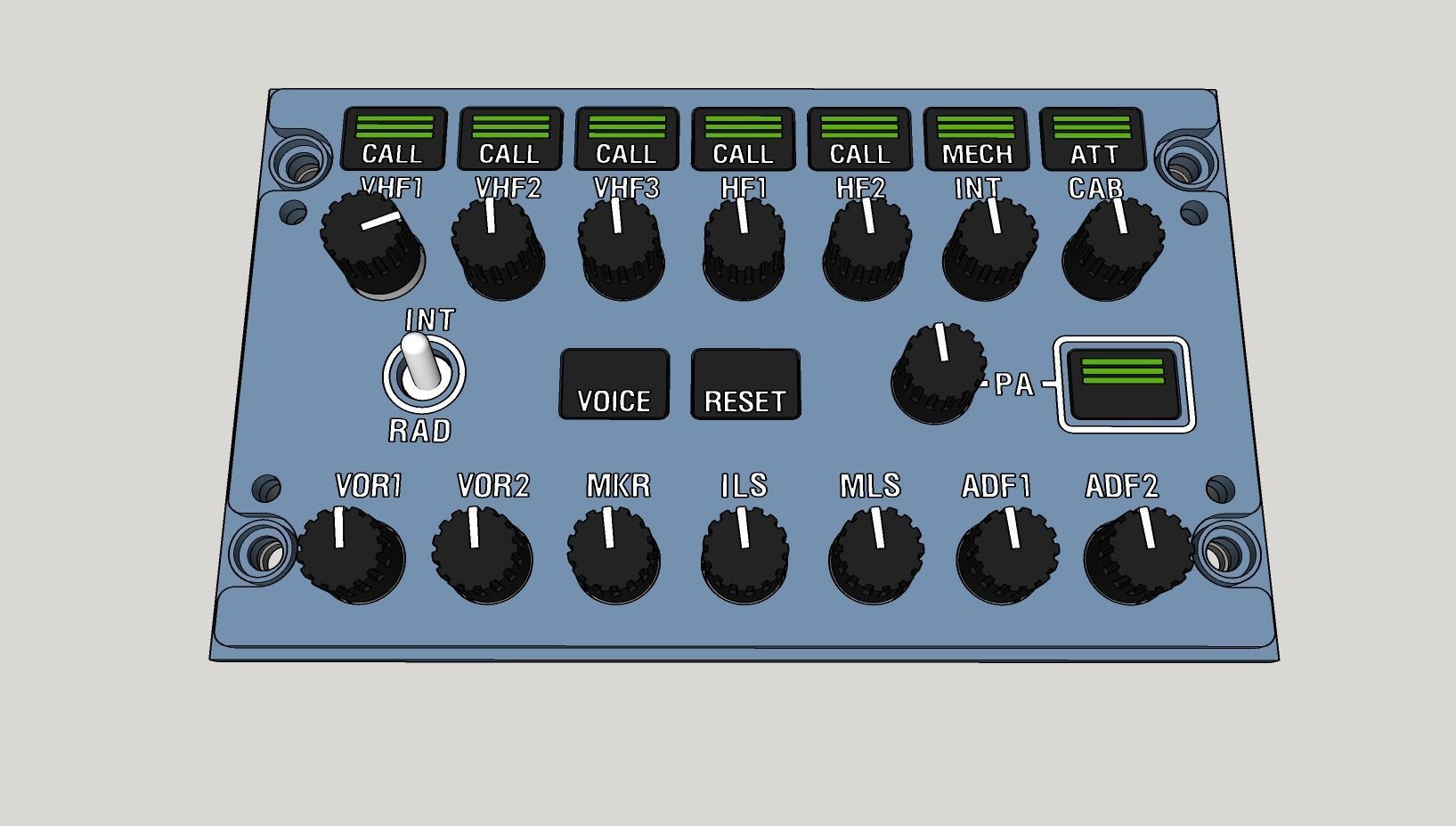 A320 ACP control panel 3D print model_1