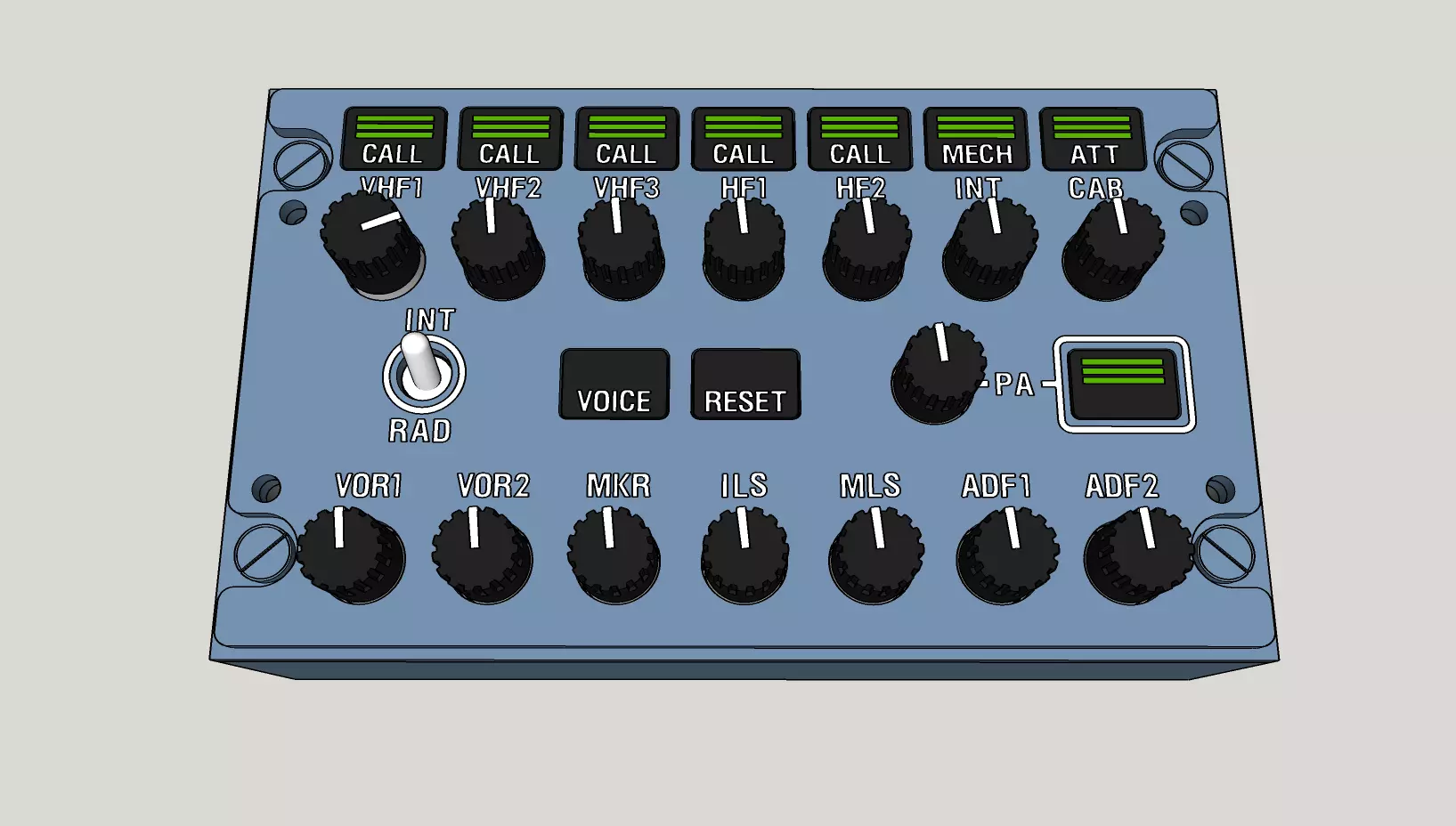 A320 ACP control panel 3D print model_0