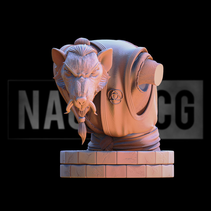 Fan Art Splinter from TMNT - Bust Version 3D print model_7