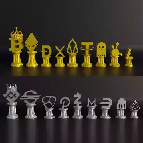 Crypto Coin Figure Chess Set - 18 Different Crypto Coin 