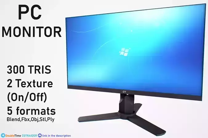 Monitor hdmi stand Low-poly 3D model