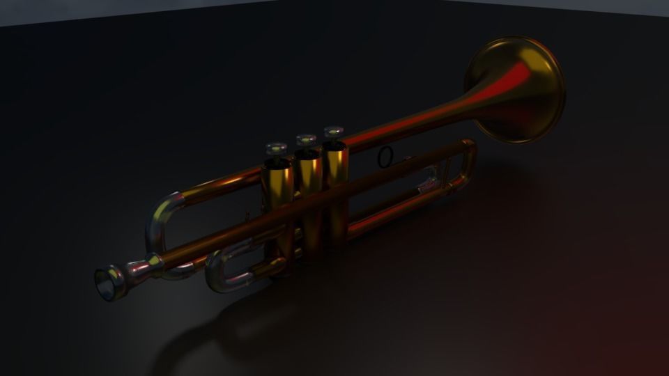 trumpet Low-poly 3D model_2