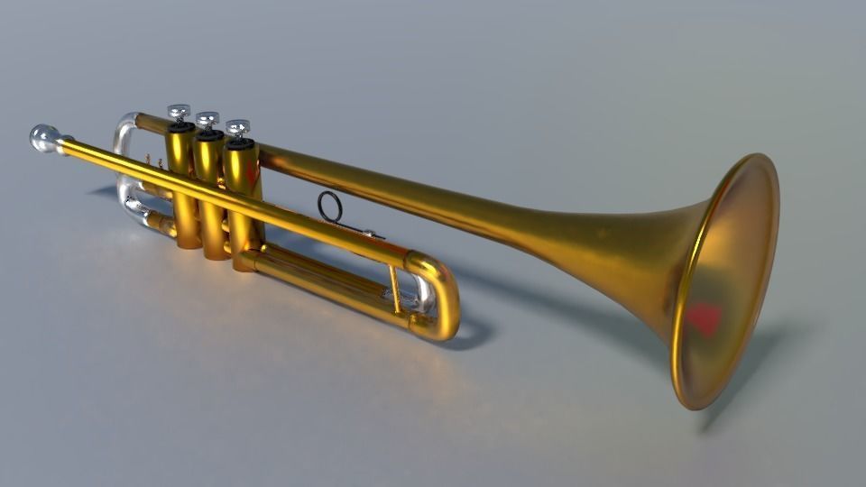 trumpet Low-poly 3D model_3