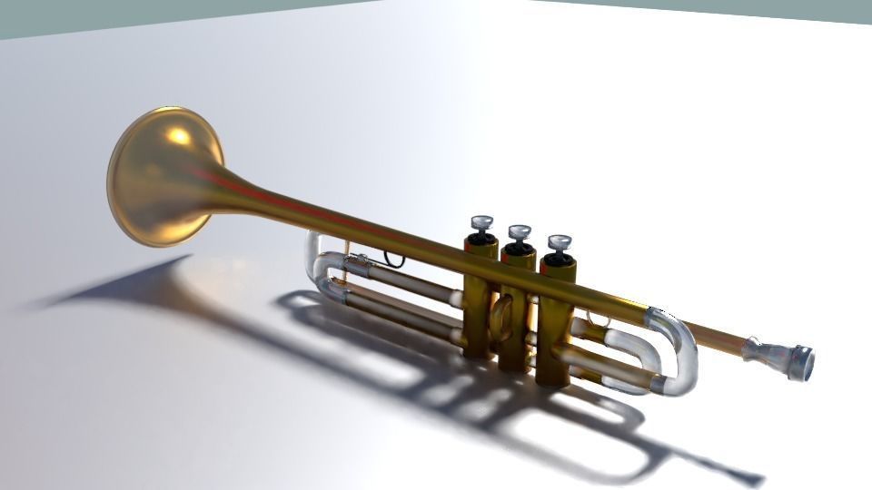 trumpet Low-poly 3D model_1