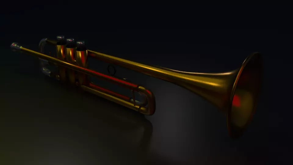 trumpet Low-poly 3D model_0