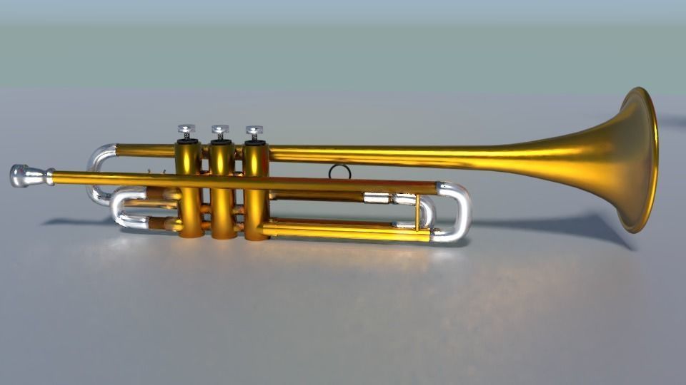 trumpet Low-poly 3D model_4