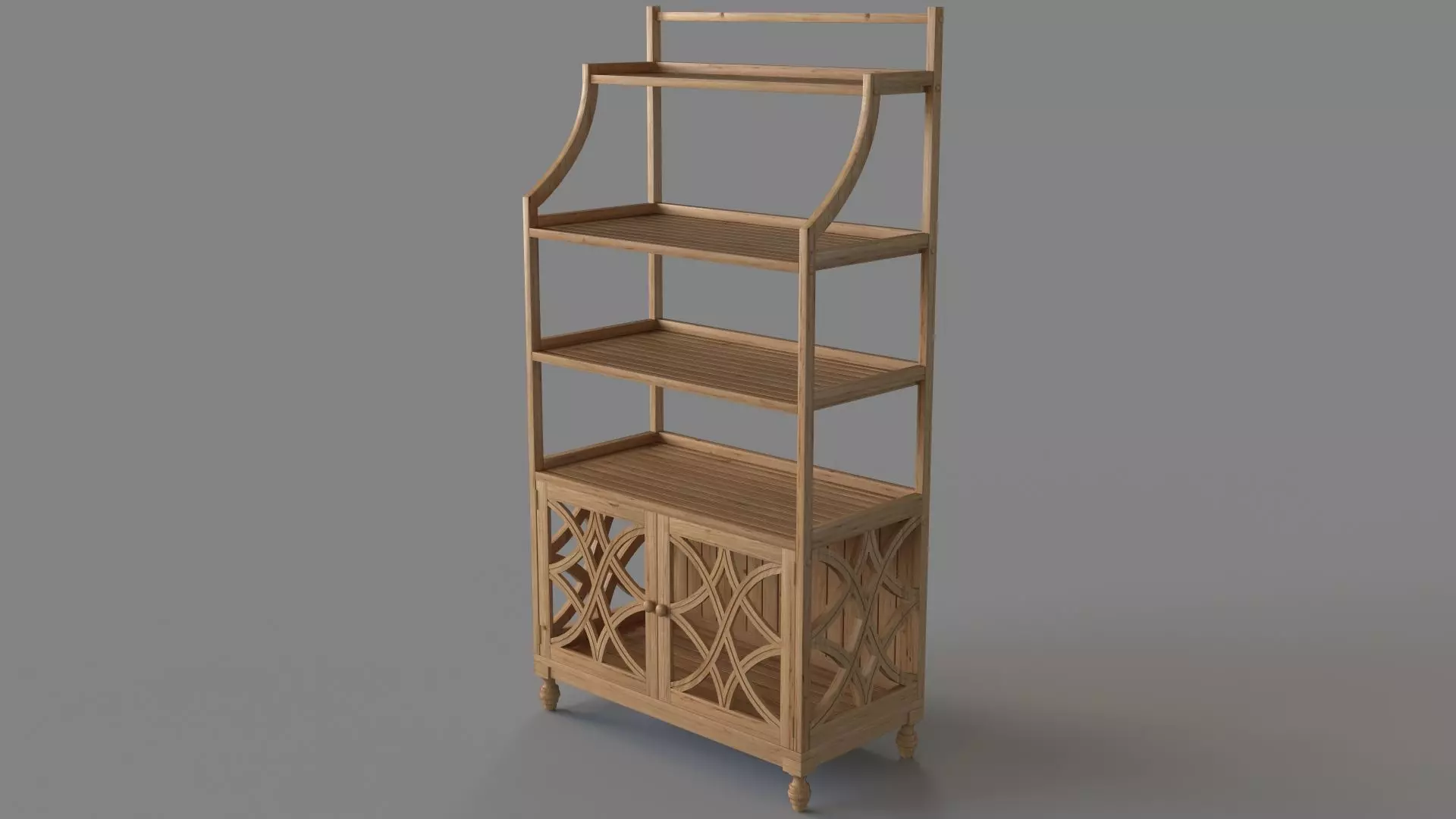Ceylon Teak Bakers Rack 3D model