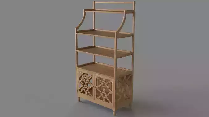 Ceylon Teak Bakers Rack 3D model