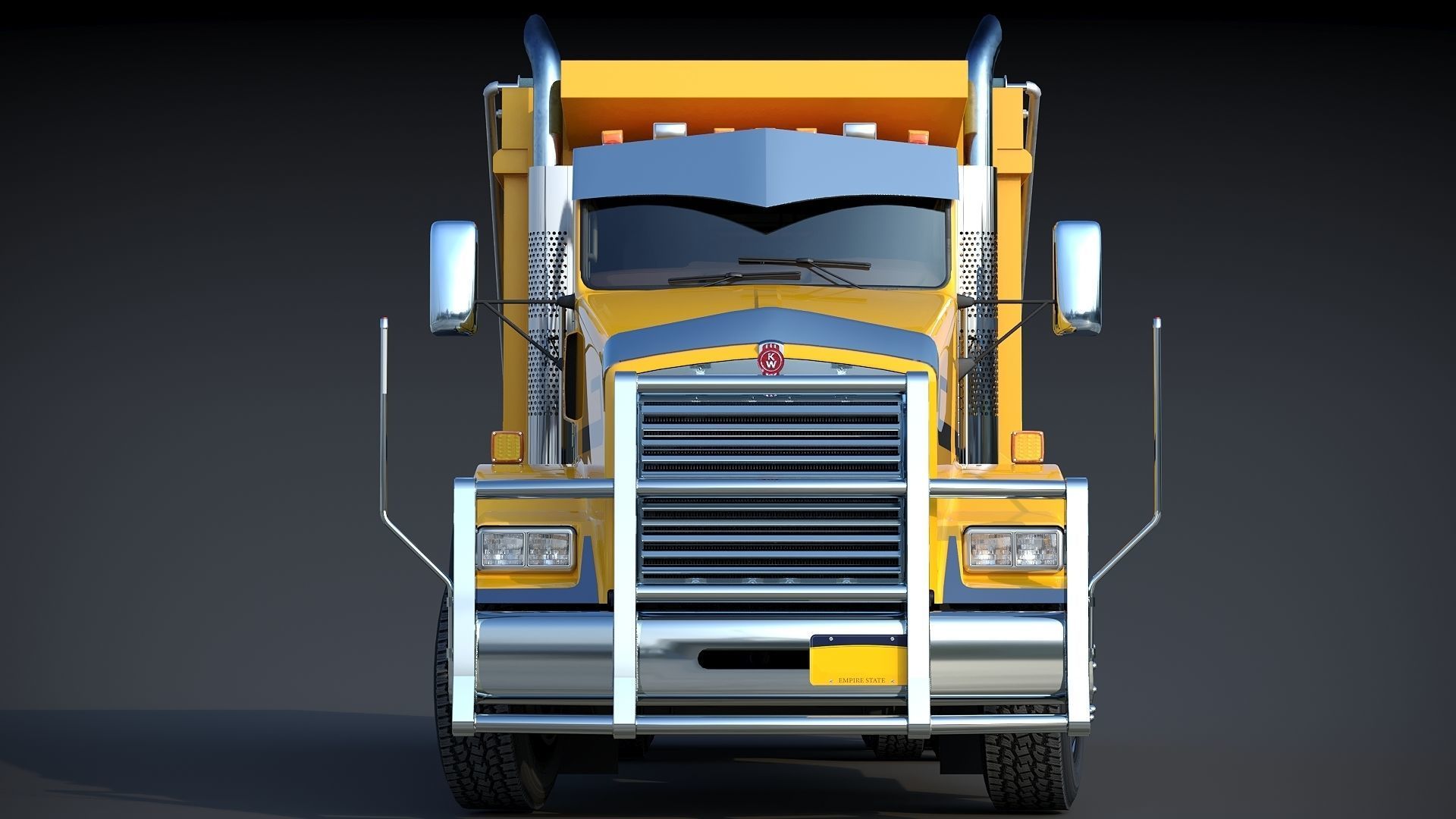 Kenworth T800 Dump Truck Low-poly 3D model_10