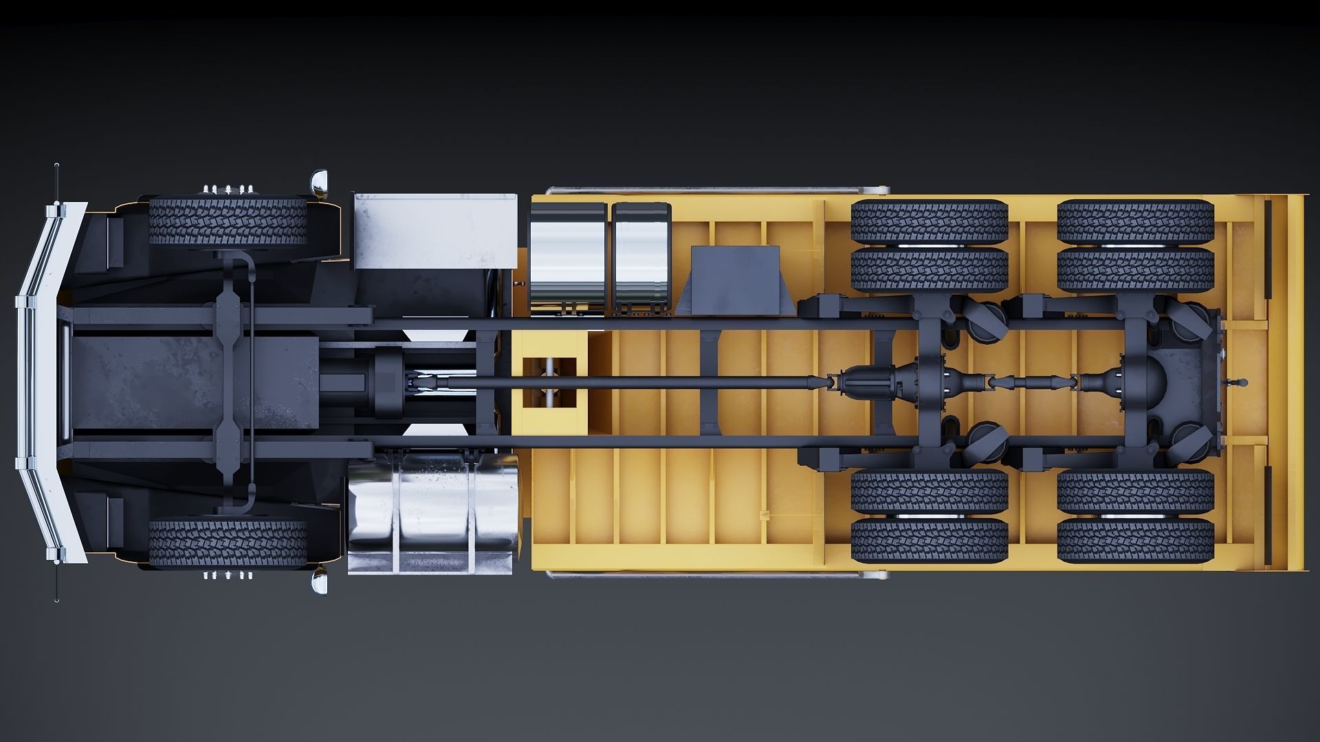 Kenworth T800 Dump Truck Low-poly 3D model_21