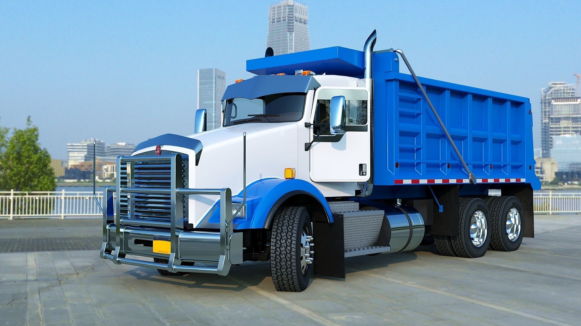 Kenworth T800 Dump Truck Low-poly 3D model_38