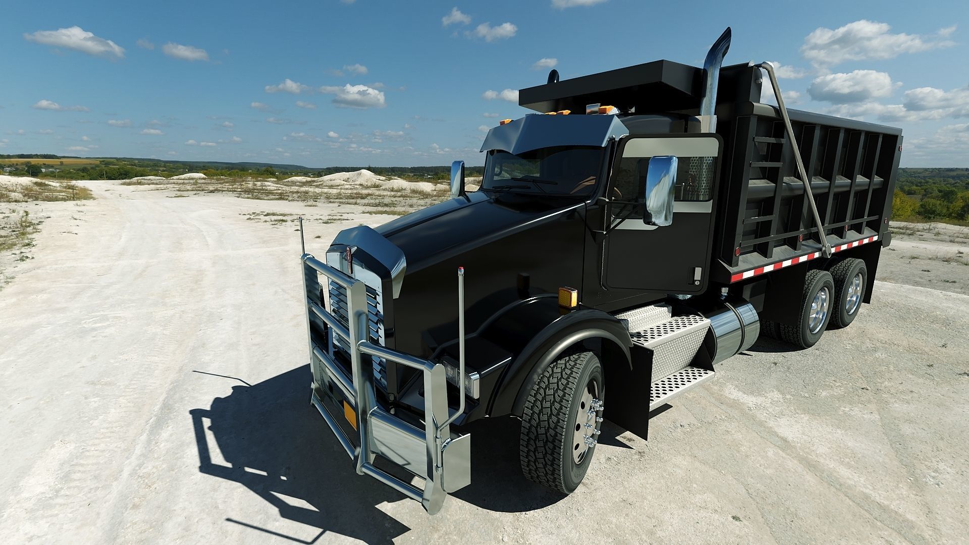 Kenworth T800 Dump Truck Low-poly 3D model_40