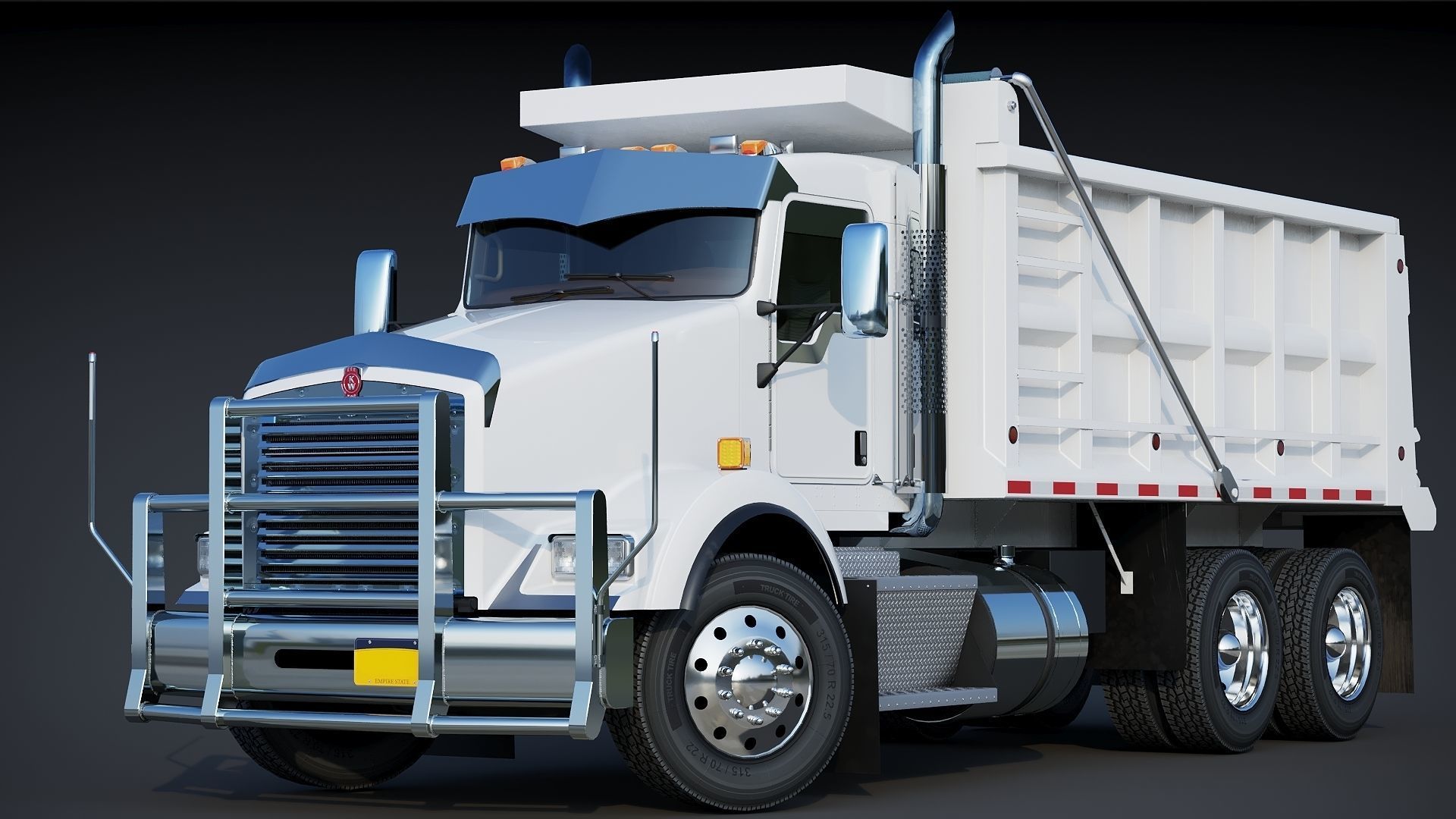 Kenworth T800 Dump Truck Low-poly 3D model_25