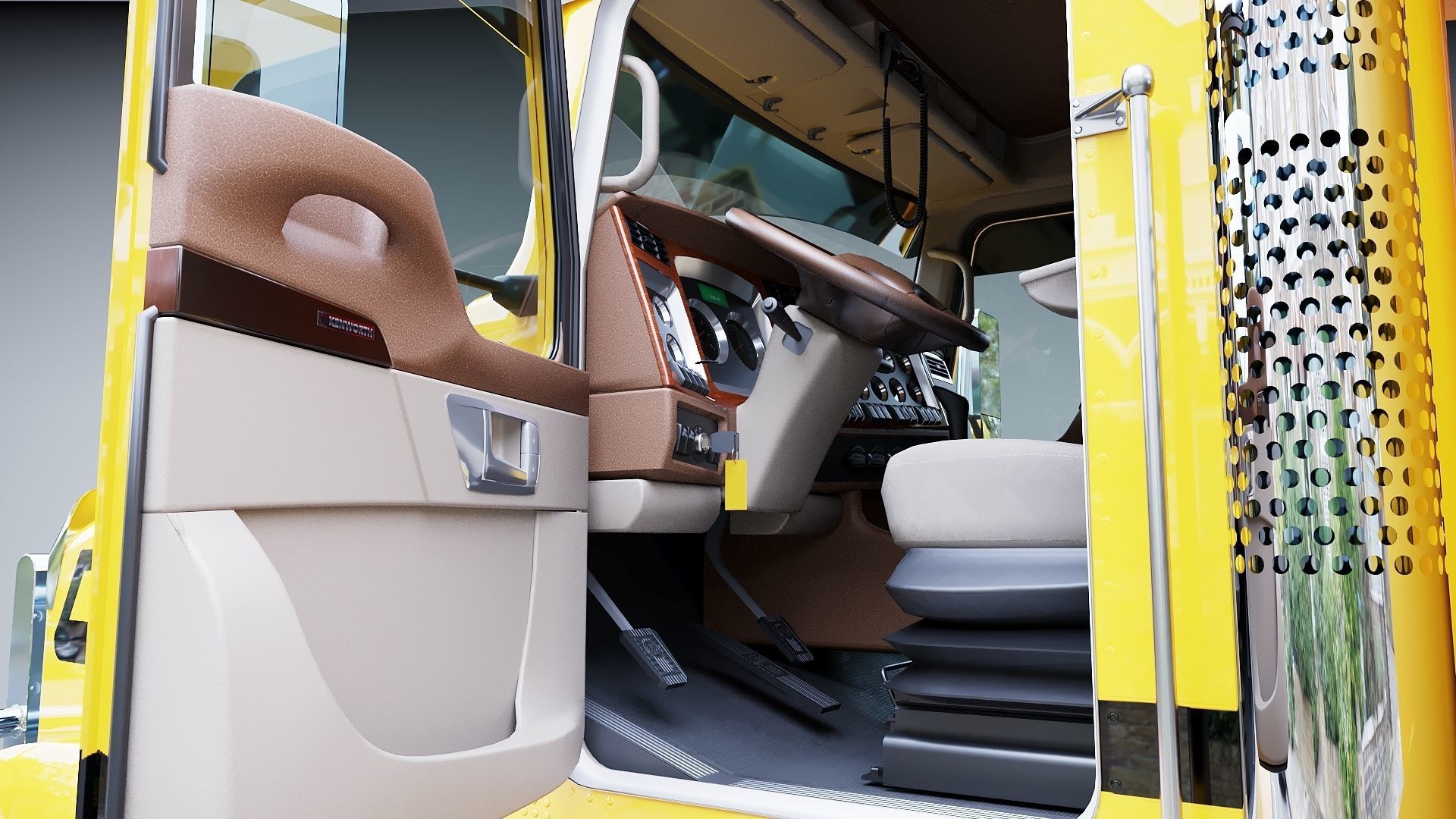 Kenworth T800 Dump Truck Low-poly 3D model_14