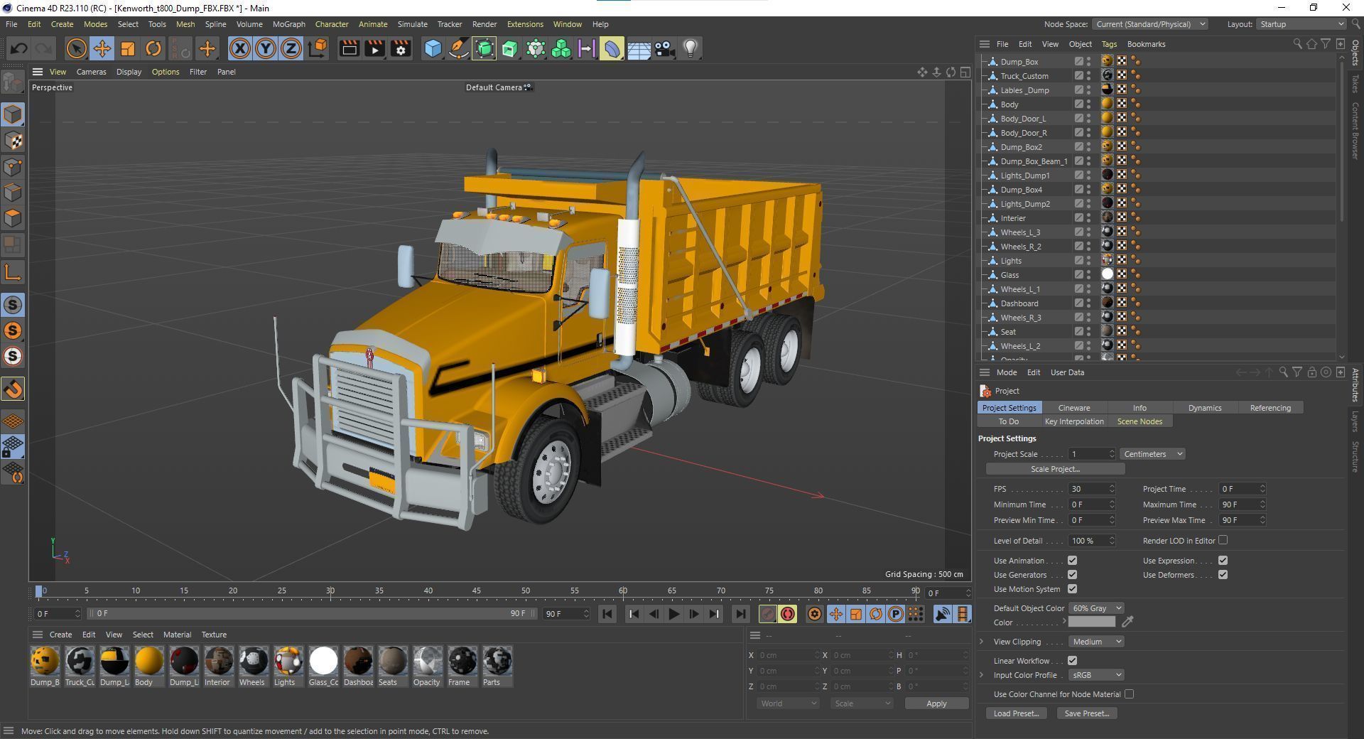 Kenworth T800 Dump Truck Low-poly 3D model_55