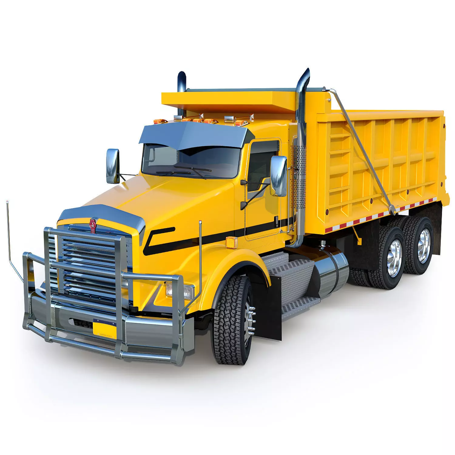 Kenworth T800 Dump Truck Low-poly 3D model_0