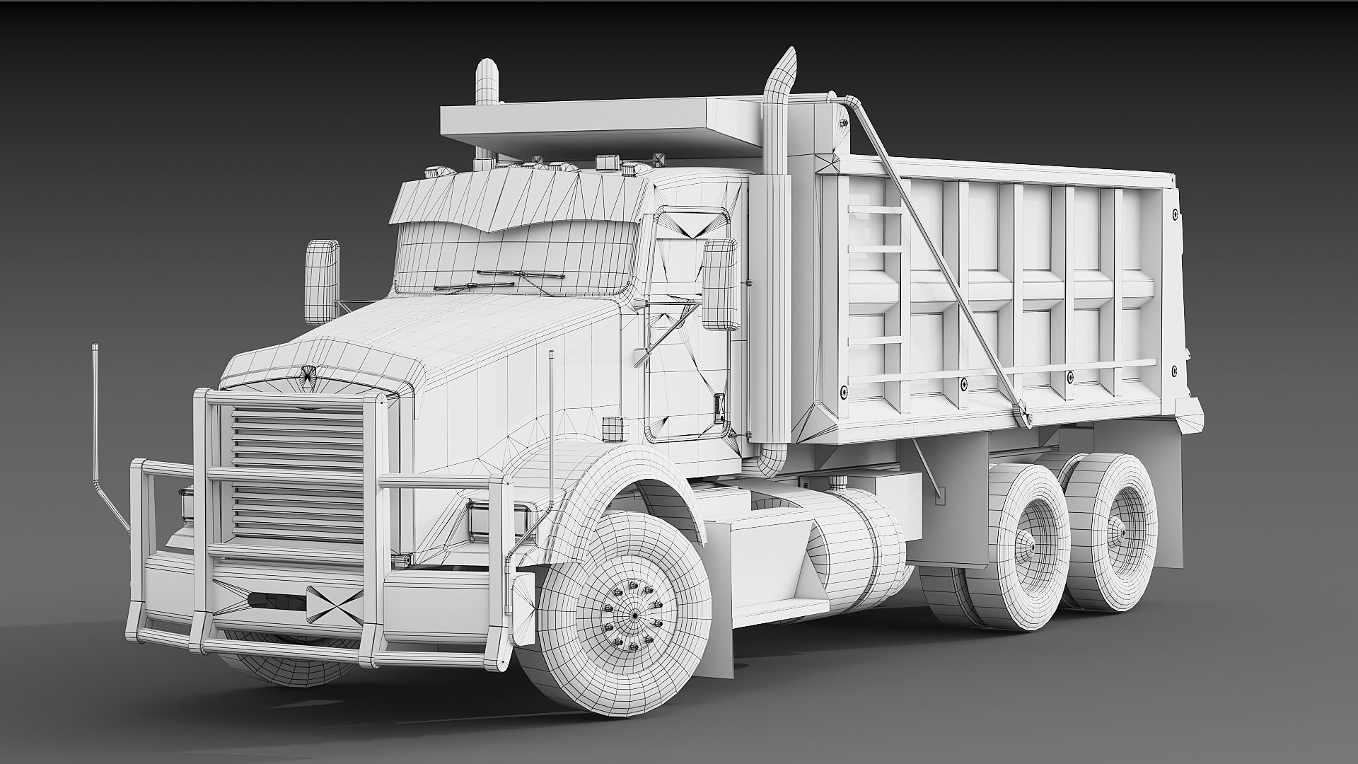 Kenworth T800 Dump Truck Low-poly 3D model_43