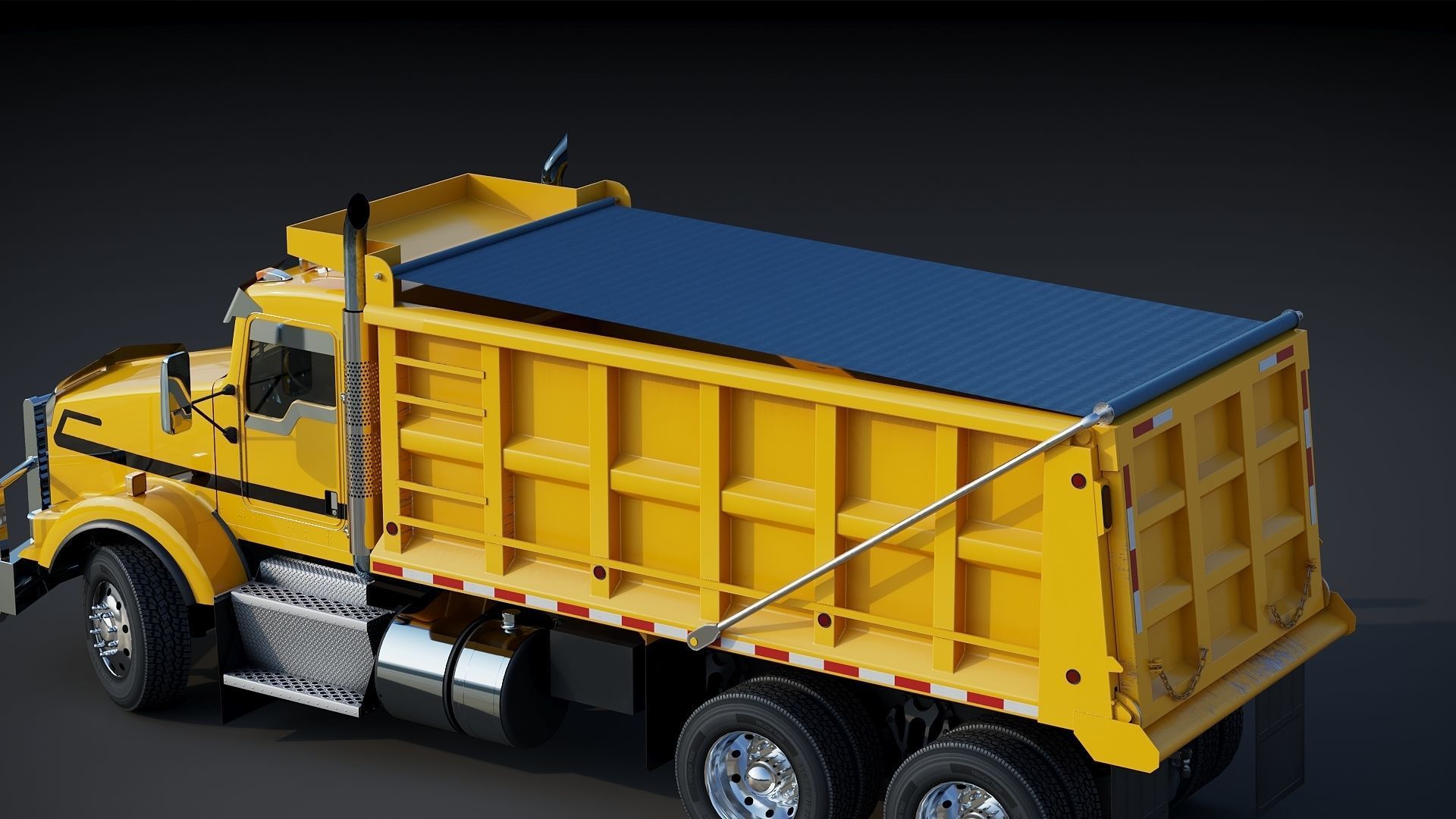 Kenworth T800 Dump Truck Low-poly 3D model_27