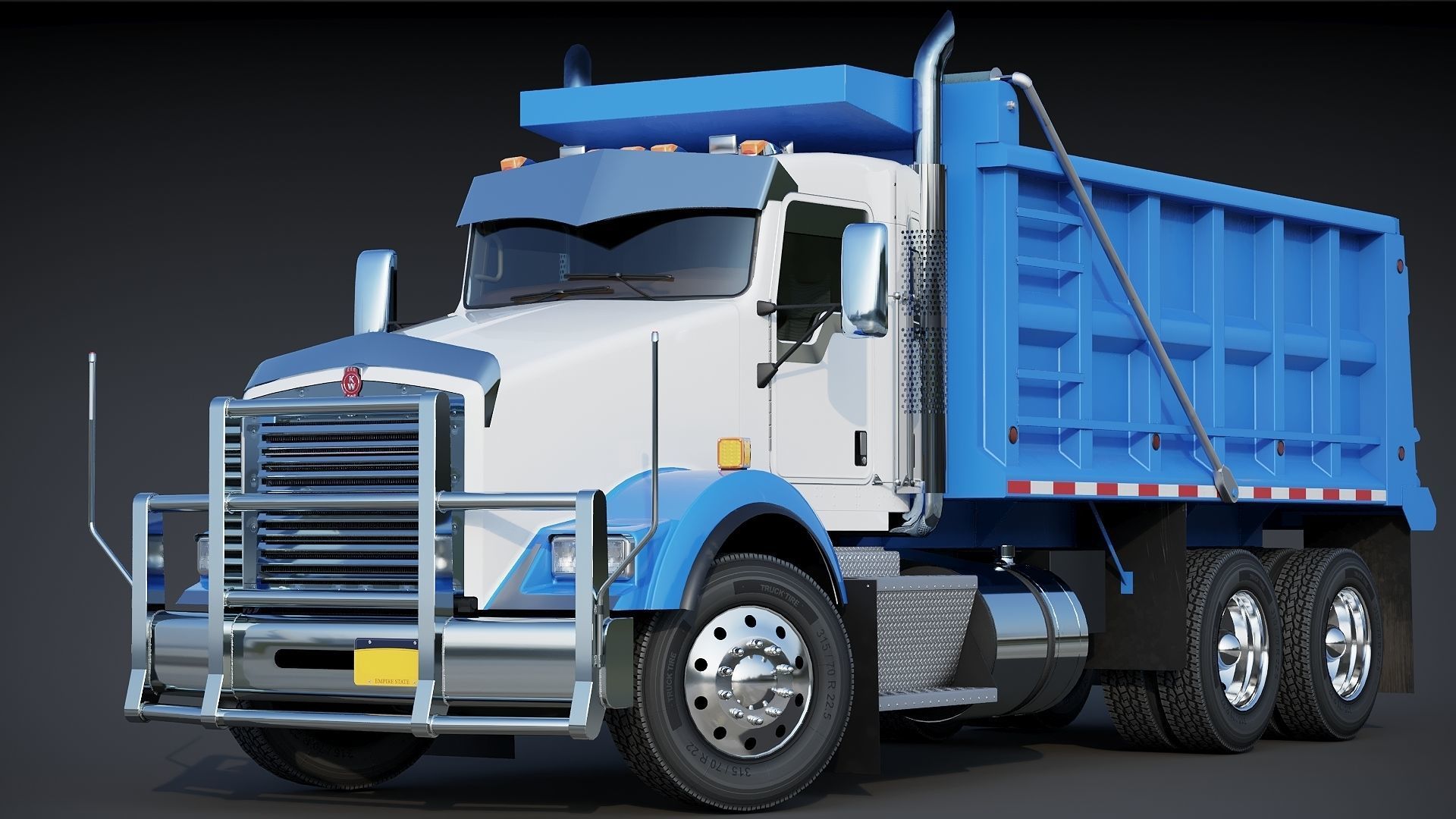 Kenworth T800 Dump Truck Low-poly 3D model_22