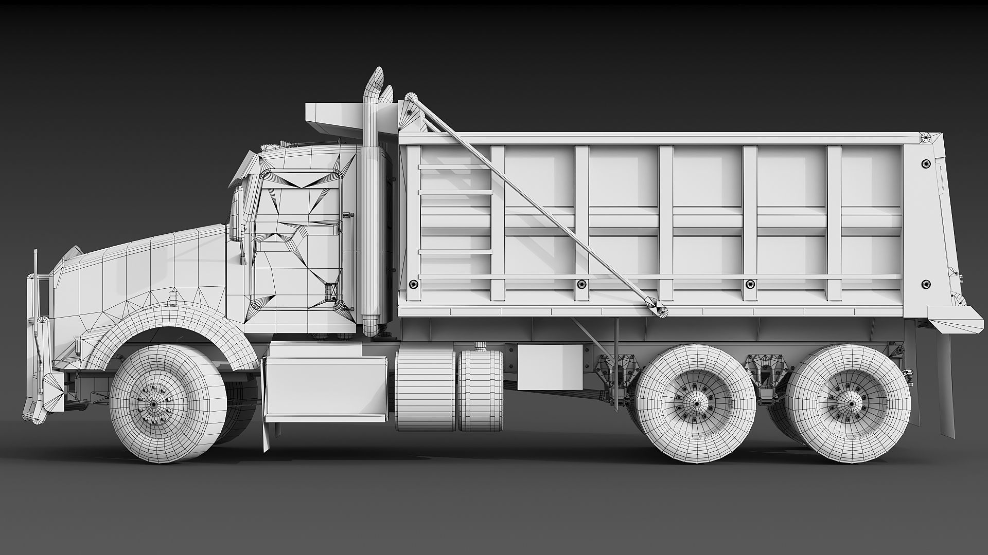 Kenworth T800 Dump Truck Low-poly 3D model_44