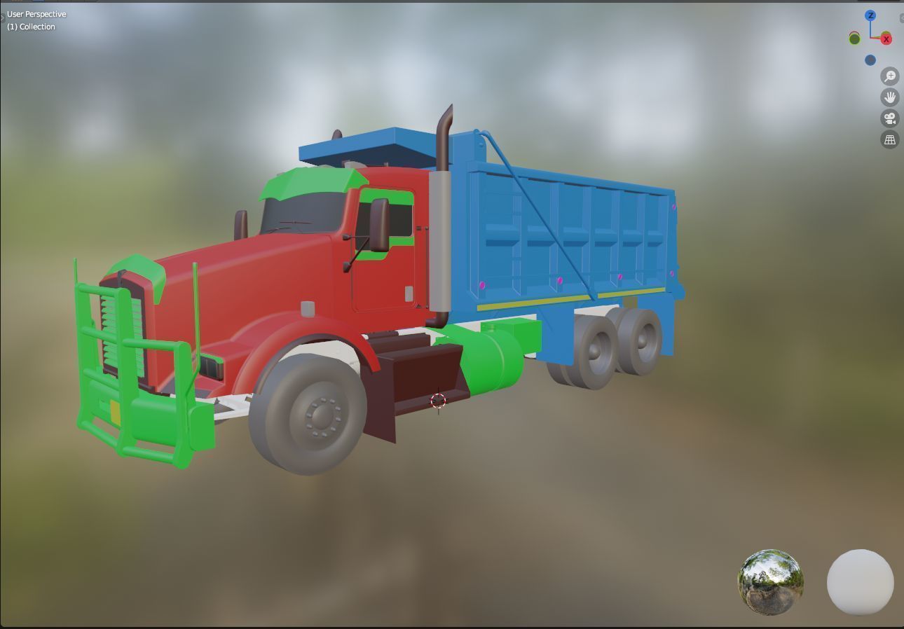 Kenworth T800 Dump Truck Low-poly 3D model_57