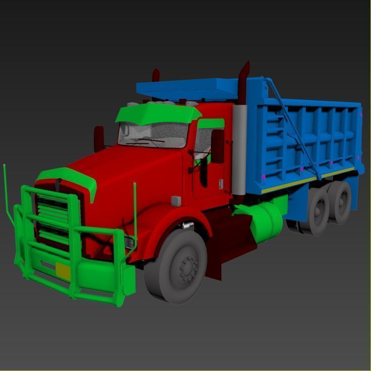 Kenworth T800 Dump Truck Low-poly 3D model_58