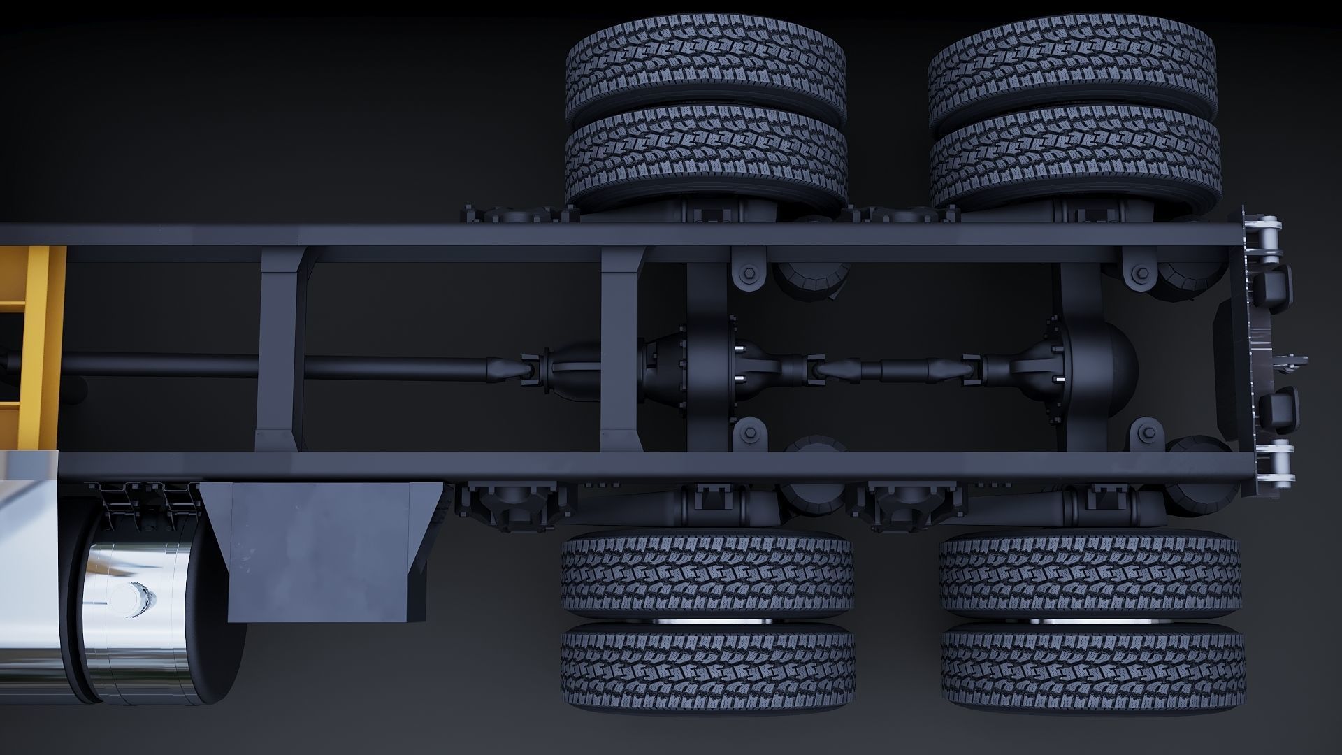 Kenworth T800 Dump Truck Low-poly 3D model_19