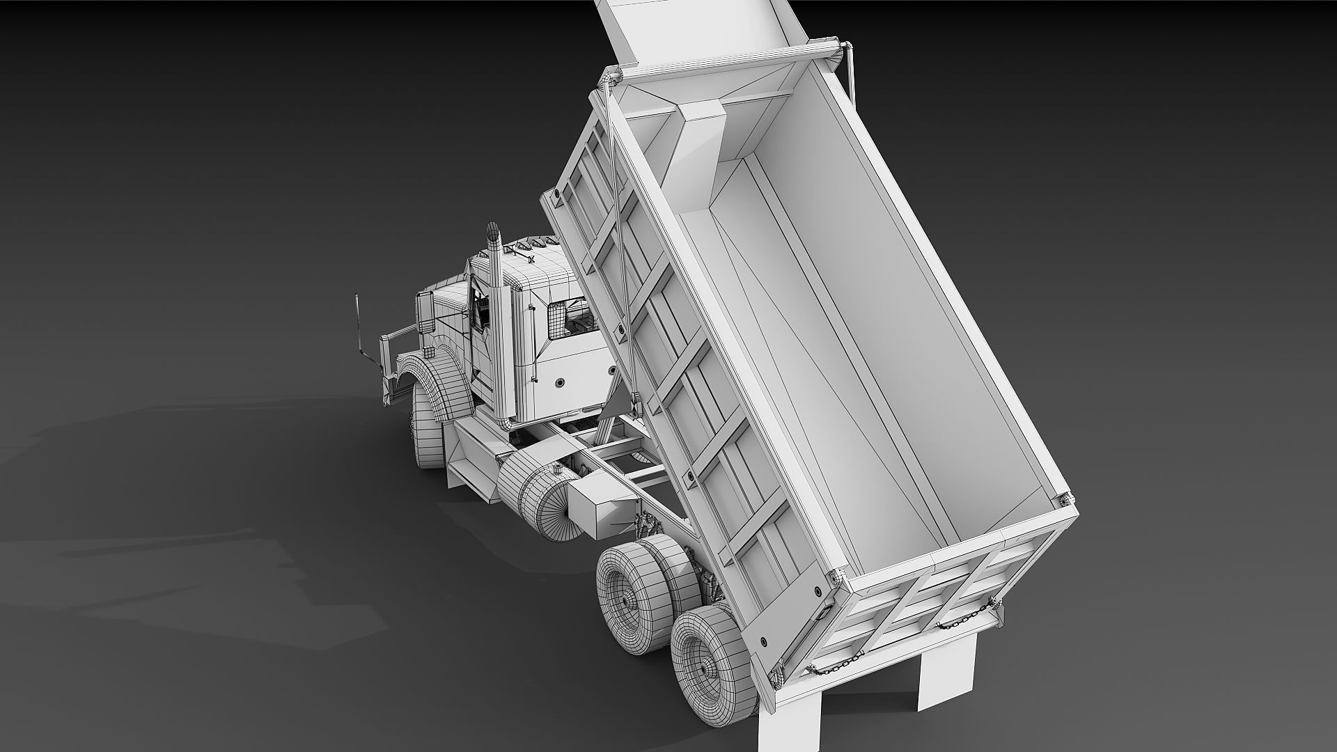 Kenworth T800 Dump Truck Low-poly 3D model_51