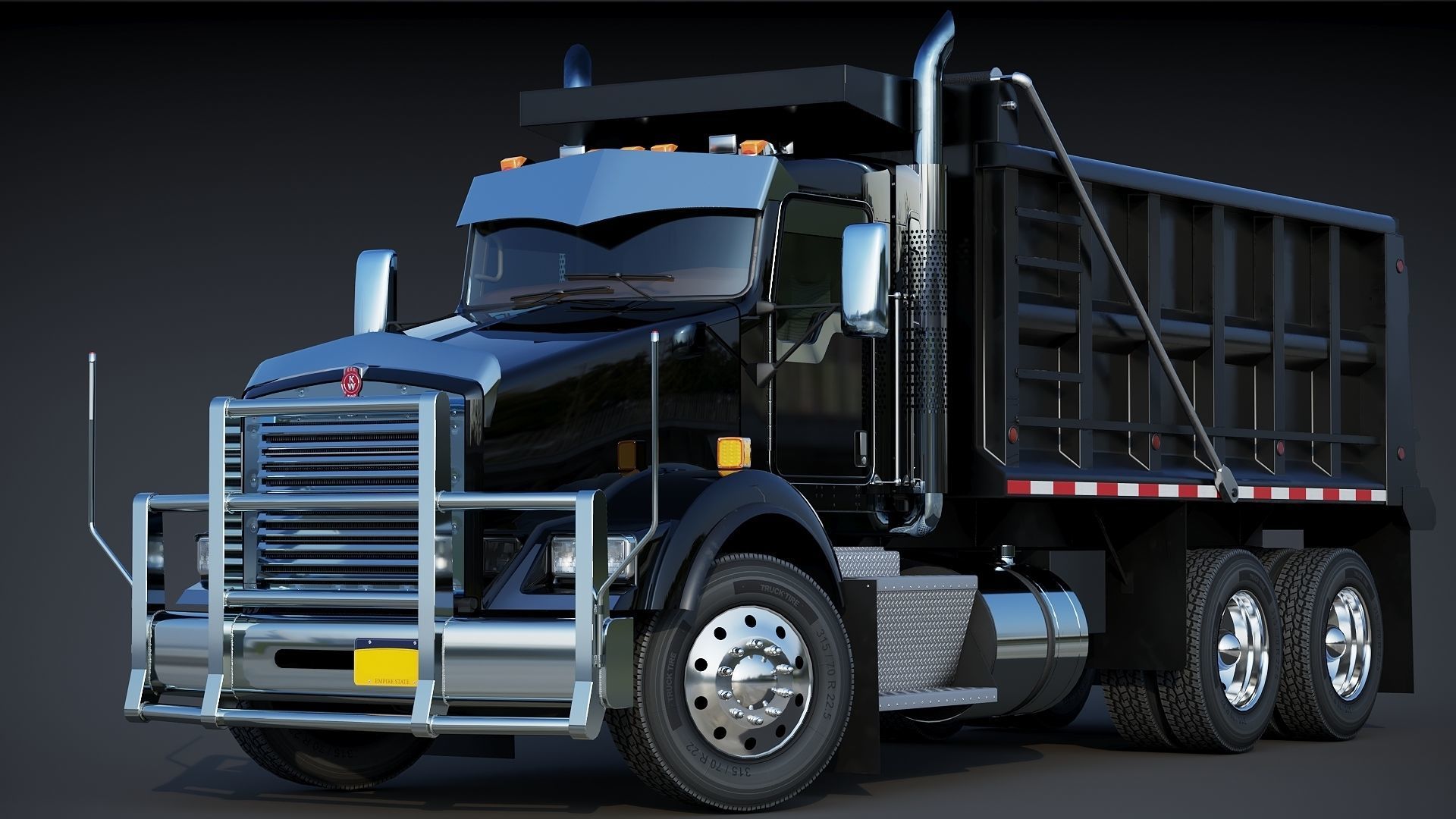 Kenworth T800 Dump Truck Low-poly 3D model_23