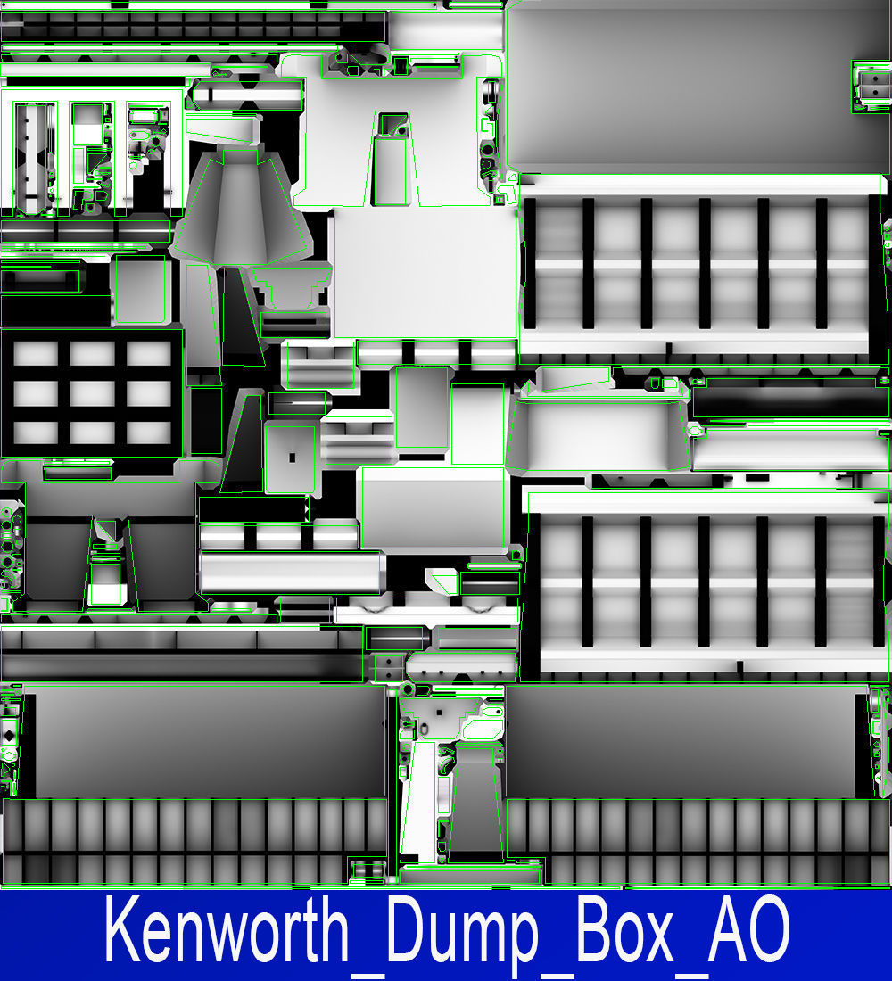 Kenworth T800 Dump Truck Low-poly 3D model_60