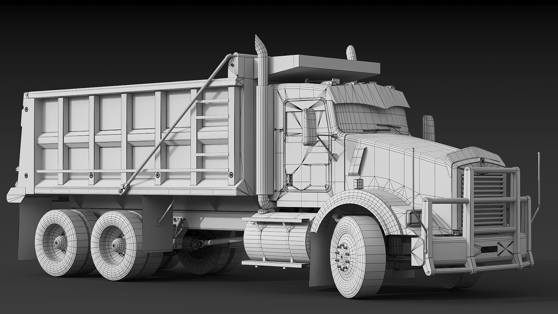 Kenworth T800 Dump Truck Low-poly 3D model_48