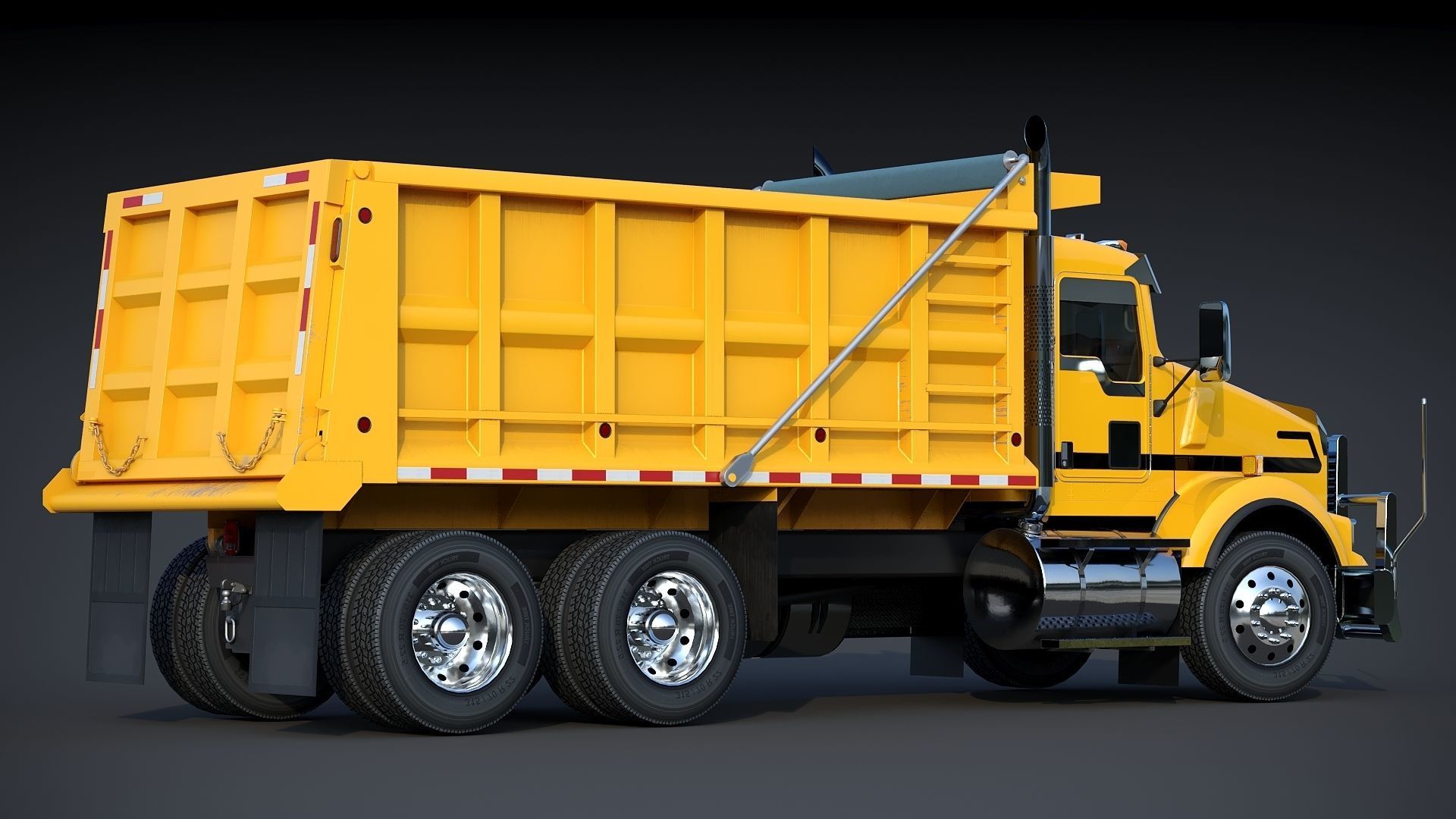 Kenworth T800 Dump Truck Low-poly 3D model_8