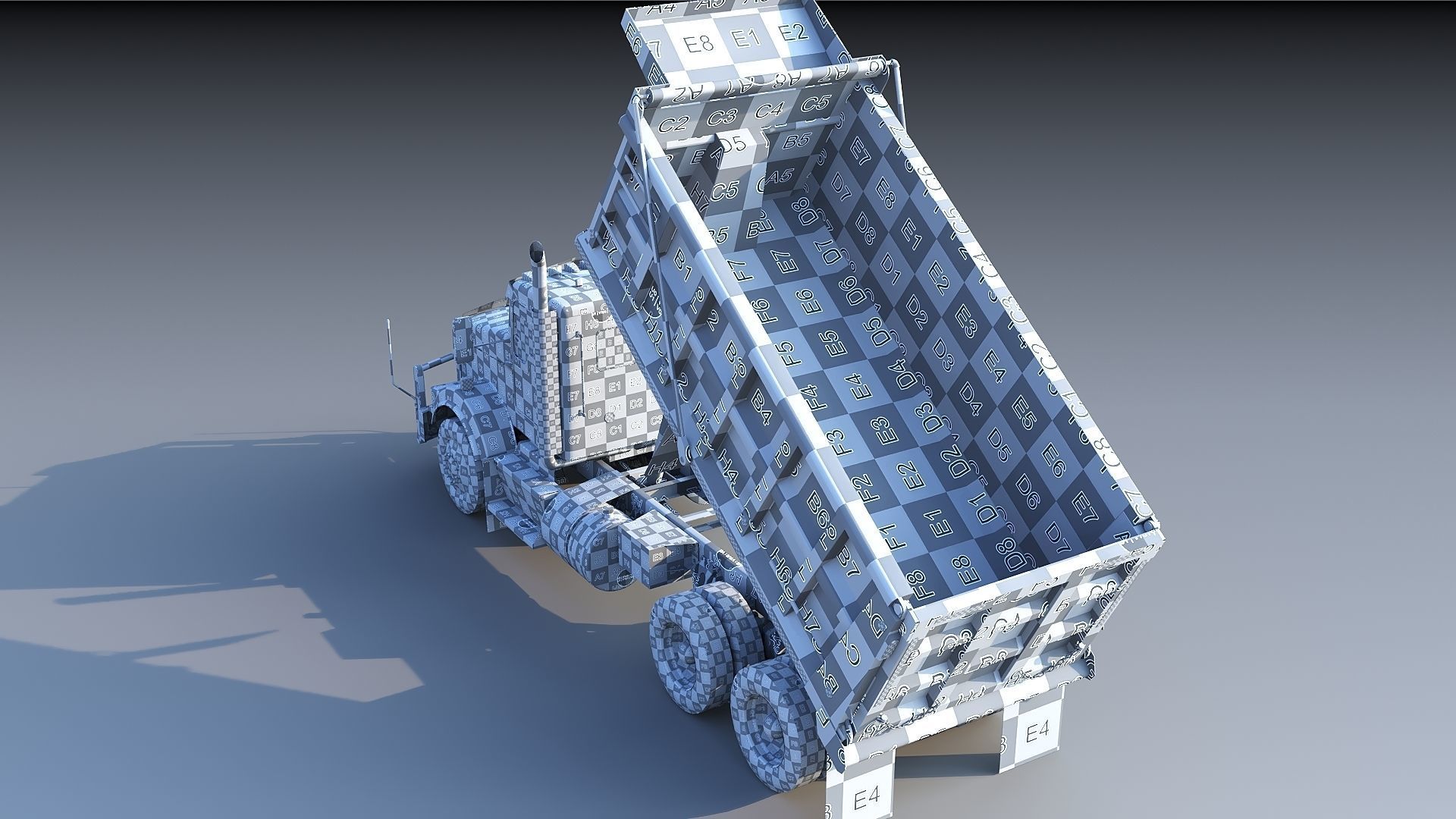 Kenworth T800 Dump Truck Low-poly 3D model_53