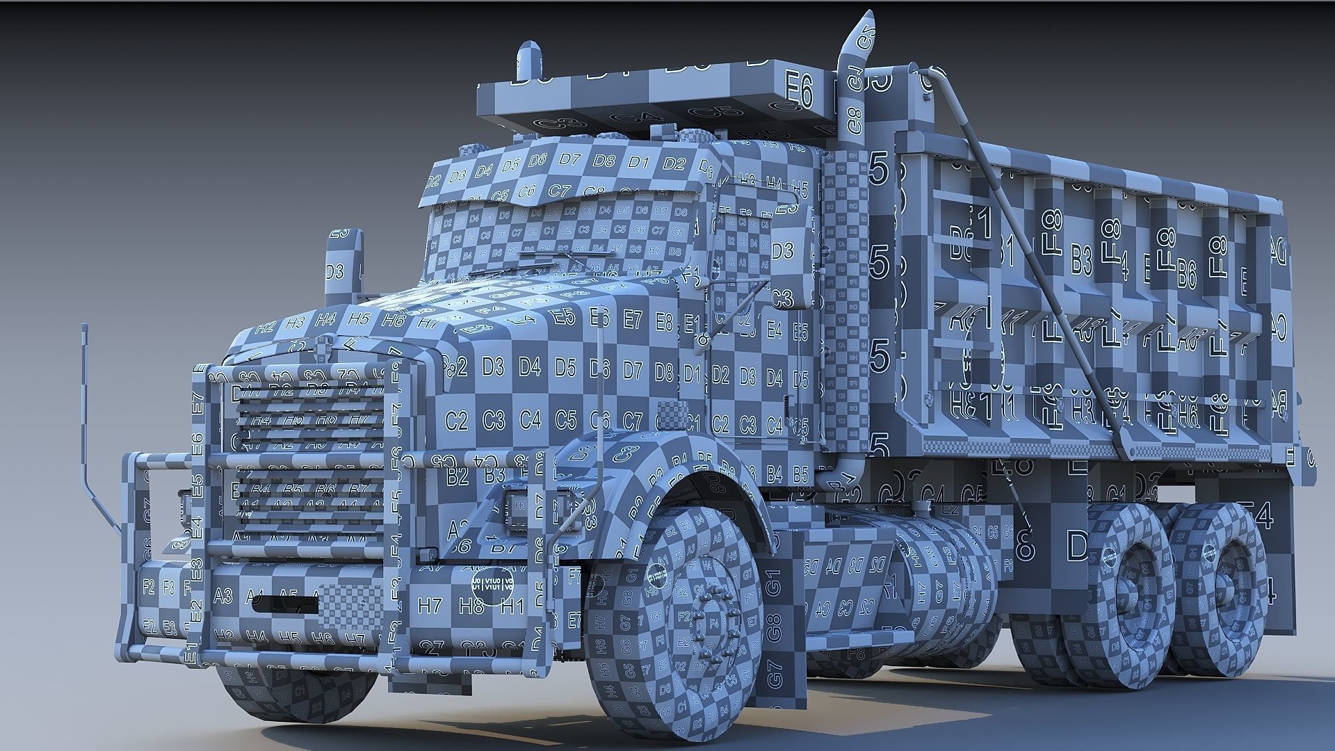 Kenworth T800 Dump Truck Low-poly 3D model_54