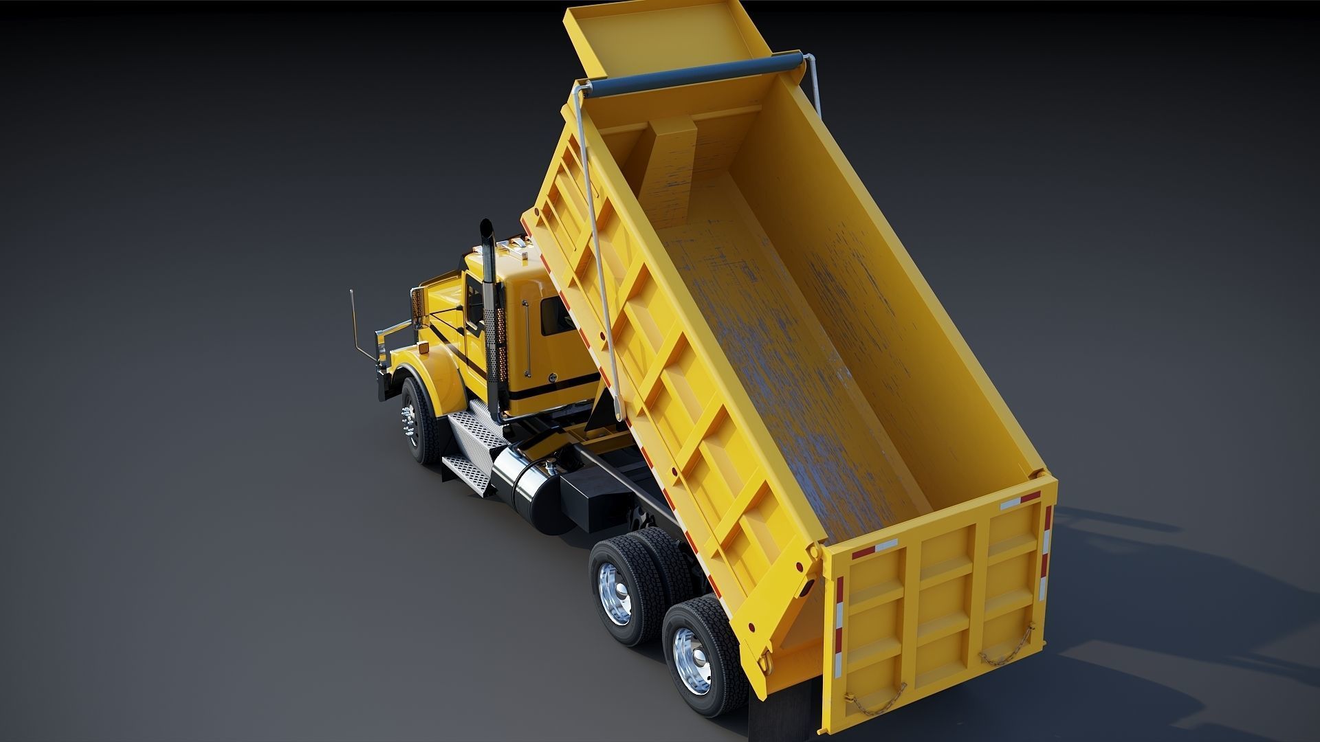Kenworth T800 Dump Truck Low-poly 3D model_13