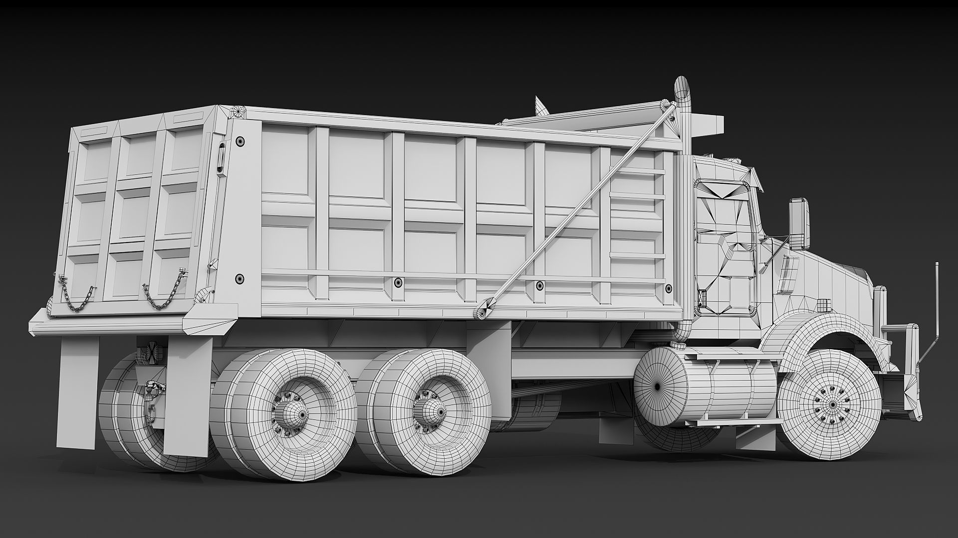 Kenworth T800 Dump Truck Low-poly 3D model_47