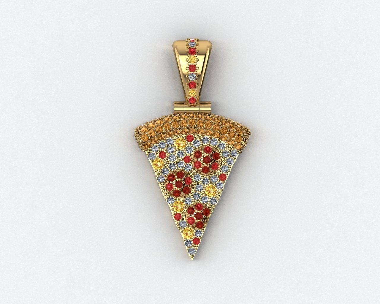 a piece of pizza pendant 3D print model_5