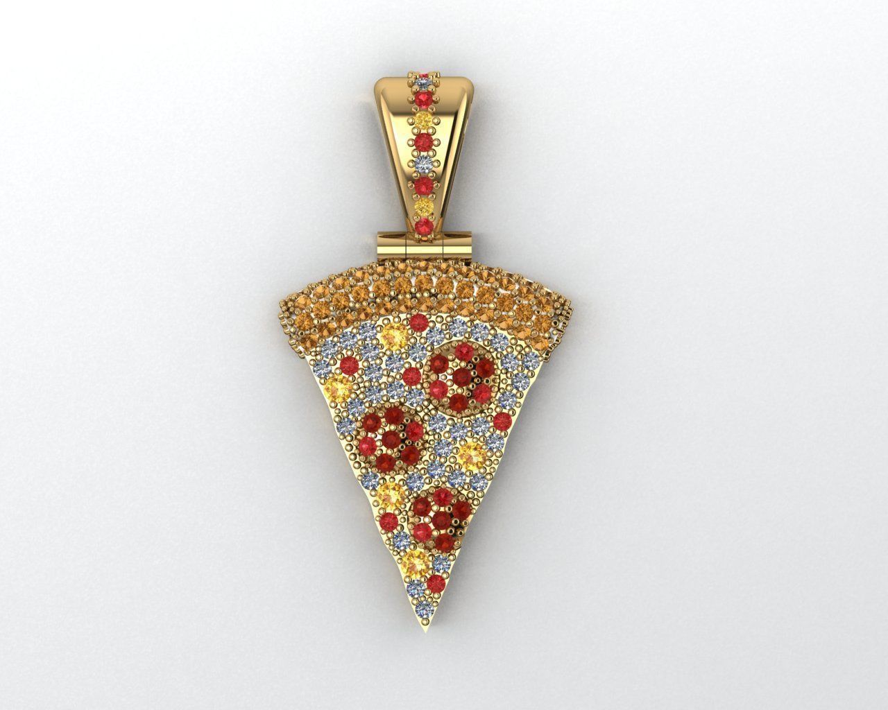 a piece of pizza pendant 3D print model_1