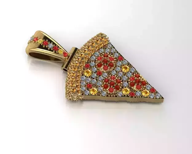 a piece of pizza pendant 3D print model