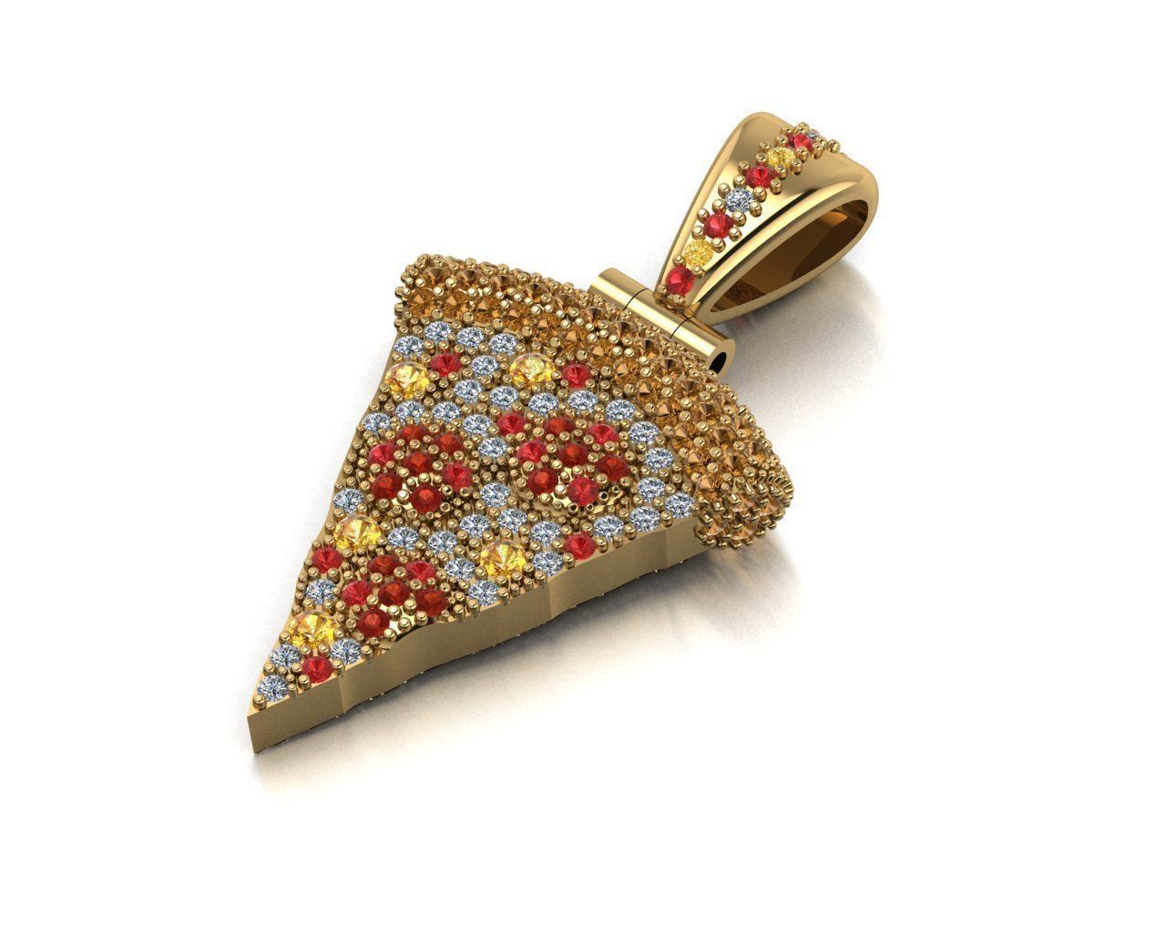 a piece of pizza pendant 3D print model_2