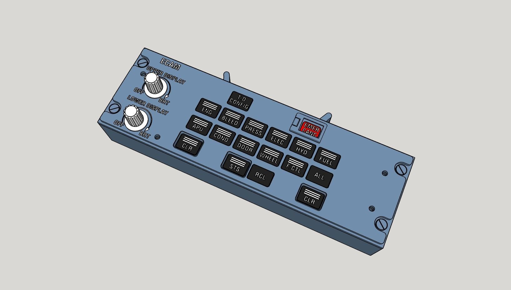 A320 ECAM control panel and Switching panel 3D print model_2