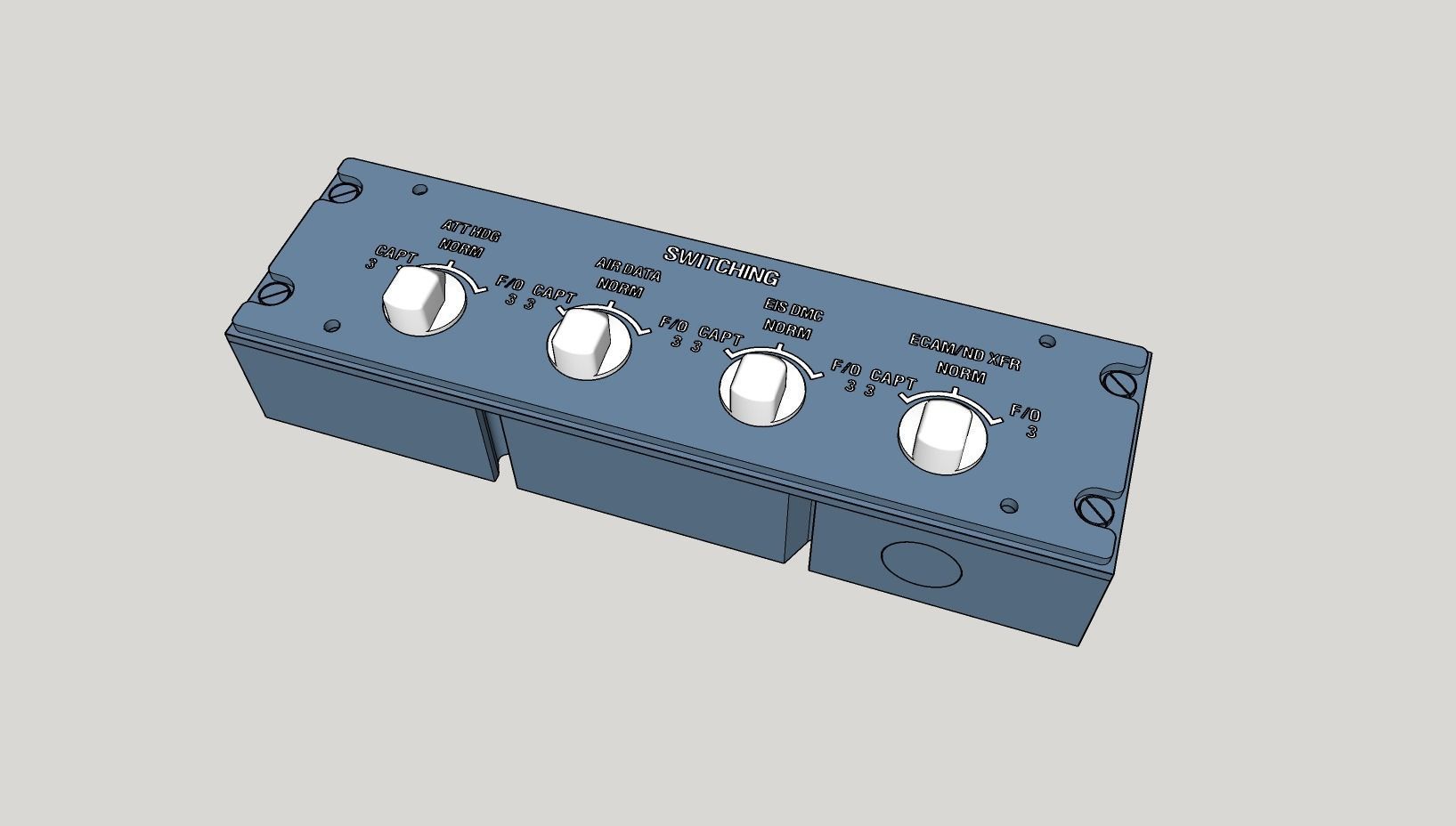 A320 ECAM control panel and Switching panel 3D print model_1
