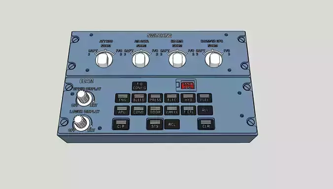 A320 ECAM control panel and Switching panel 3D print model